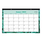 2022 Blue Sky Malachite 11" x 17" Monthly Desk Pad Calendar, Green (133019)