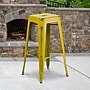 Flash Furniture Commercial Grade 30" High Backless Distressed Yellow Metal Indoor-Outdoor Barstool, 4 Pack (4ETBT350330YL)~#|#~sp137088295_sc7