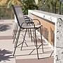 Flash Furniture Brazos Series Gray Stackable Outdoor Barstools with Flex Comfort Material and Metal Frame, 4 Pack (4JJ092HGR)~#|#~sp137088441_sc7
