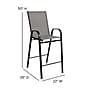 Flash Furniture Brazos Series Gray Stackable Outdoor Barstools with Flex Comfort Material and Metal Frame, 4 Pack (4JJ092HGR)~#|#~sp137088458_sc7