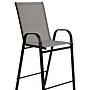 Flash Furniture Brazos Series Gray Stackable Outdoor Barstools with Flex Comfort Material and Metal Frame, 4 Pack (4JJ092HGR)~#|#~sp137088464_sc7