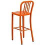 Flash Furniture Commercial Grade 30" High Orange Metal Indoor-Outdoor Barstool with Vertical Slat Back, 2 Pack (2CH6120030OR)~#|#~sp137088484_sc7