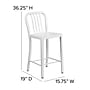 Flash Furniture 24" High White Metal Indoor-Outdoor Counter Height Stool with Vertical Slat Back, 2 Pack (2CH6120024WH)~#|#~sp137088513_sc7