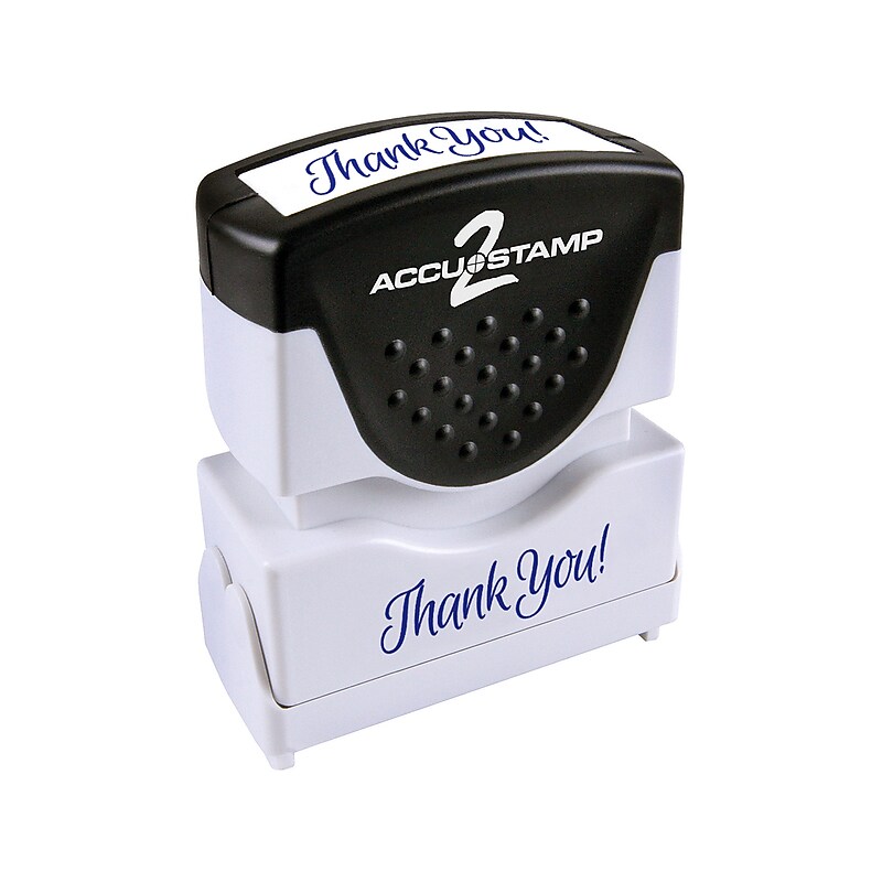 Accu-Stamp Pre-Inked Stamp, "Thank You!", Blue Ink (035672) image 1