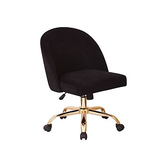 Avenue Six Layton Velvet Swivel Office Chair, Black/Gold (FL3224G-B62)