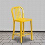 Flash Furniture 24" High Yellow Metal Indoor-Outdoor Counter Height Stool with Vertical Slat Back, 2 Pack (2CH6120024YL)~#|#~sp137088635_sc7