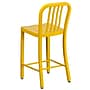 Flash Furniture 24" High Yellow Metal Indoor-Outdoor Counter Height Stool with Vertical Slat Back, 2 Pack (2CH6120024YL)~#|#~sp137088655_sc7