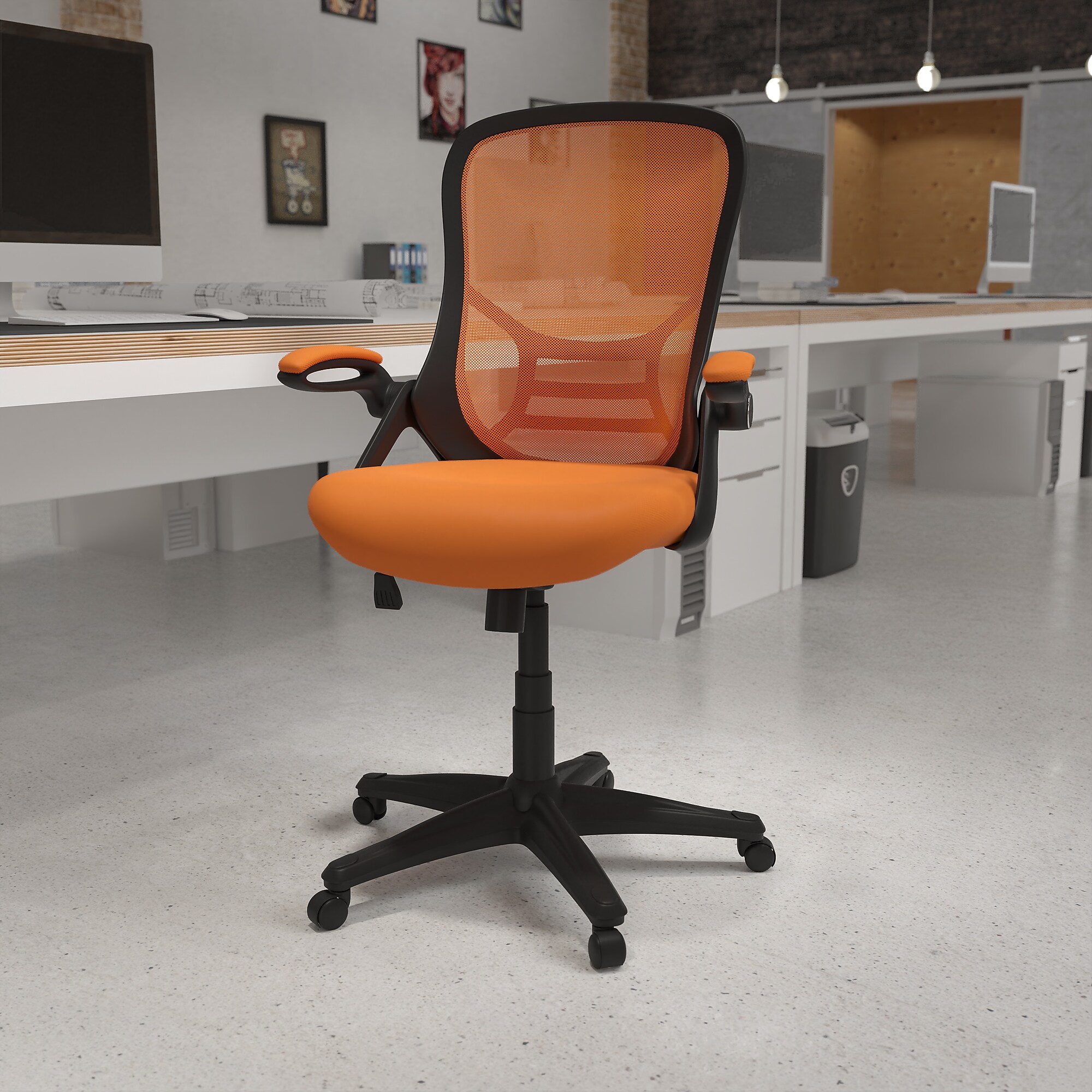 Flash Furniture Porter Ergonomic Mesh Swivel Executive Chair, Orange/Black (HL00161BKOR) Sansujyuku sansujyuku.com