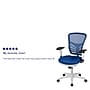 Flash Furniture Nicholas Ergonomic Mesh Swivel Mid-Back Multifunction Executive Office Chair, Blue/White Frame (HL0001WHBLUE)~#|#~sp137088856_sc7