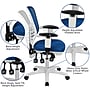 Flash Furniture Nicholas Ergonomic Mesh Swivel Mid-Back Multifunction Executive Office Chair, Blue/White Frame (HL0001WHBLUE)~#|#~sp137088873_sc7