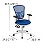 Flash Furniture Nicholas Ergonomic Mesh Swivel Mid-Back Multifunction Executive Office Chair, Blue/White Frame (HL0001WHBLUE)~#|#~sp137088875_sc7