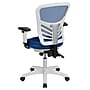 Flash Furniture Nicholas Ergonomic Mesh Swivel Mid-Back Multifunction Executive Office Chair, Blue/White Frame (HL0001WHBLUE)~#|#~sp137088890_sc7