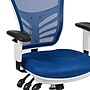 Flash Furniture Nicholas Ergonomic Mesh Swivel Mid-Back Multifunction Executive Office Chair, Blue/White Frame (HL0001WHBLUE)~#|#~sp137088908_sc7