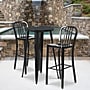 Flash Furniture Commercial Grade 30" High Black Metal Indoor-Outdoor Barstool with Vertical Slat Back, 2 Pack (2CH6120030BK)~#|#~sp137088936_sc7