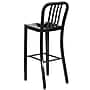 Flash Furniture Commercial Grade 30" High Black Metal Indoor-Outdoor Barstool with Vertical Slat Back, 2 Pack (2CH6120030BK)~#|#~sp137088948_sc7