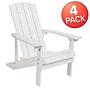 Flash Furniture Charlestown All-Weather Poly Resin Wood Adirondack Chairs, White, 4/Pack (4JJC14501WH)~#|#~sp137089333_sc7
