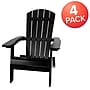 Flash Furniture Charlestown All-Weather Poly Resin Folding Adirondack Chair in Black, 4 Pack (4JJC14505BLK)~#|#~sp137089609_sc7