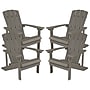 Flash Furniture Charlestown All-Weather Poly Resin Wood Adirondack Chairs, Gray, 4/Pack (4JJC14501LTG)~#|#~sp137090168_sc7
