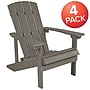 Flash Furniture Charlestown All-Weather Poly Resin Wood Adirondack Chairs, Gray, 4/Pack (4JJC14501LTG)~#|#~sp137090184_sc7