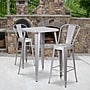 Flash Furniture Commercial Grade 30" High Silver Metal Indoor-Outdoor Barstool with Removable Back, 4 Pack (4CH3132030GBSIL)~#|#~sp137090654_sc7