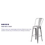 Flash Furniture Commercial Grade 30" High Silver Metal Indoor-Outdoor Barstool with Removable Back, 4 Pack (4CH3132030GBSIL)~#|#~sp137090664_sc7