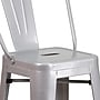 Flash Furniture Commercial Grade 30" High Silver Metal Indoor-Outdoor Barstool with Removable Back, 4 Pack (4CH3132030GBSIL)~#|#~sp137090677_sc7