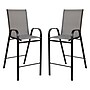 Flash Furniture Brazos Series Gray Stackable Outdoor Barstools with Flex Comfort Material and Metal Frame, 2 Pack (2JJ092HGR)~#|#~sp137090751_sc7