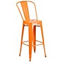 Flash Furniture Commercial Grade 30" High Orange Metal Indoor-Outdoor Barstool with Removable Back, 4 Pack (4CH3132030GBOR)~#|#~sp137090758_sc7