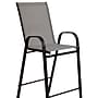 Flash Furniture Brazos Series Gray Stackable Outdoor Barstools with Flex Comfort Material and Metal Frame, 2 Pack (2JJ092HGR)~#|#~sp137090783_sc7