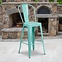 Flash Furniture Commercial Grade 30" High Mint Green Metal Indoor-Outdoor Barstool with Back, 4 Pack (4ET353430MINT)~#|#~sp137090810_sc7