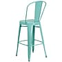 Flash Furniture Commercial Grade 30" High Mint Green Metal Indoor-Outdoor Barstool with Back, 4 Pack (4ET353430MINT)~#|#~sp137090820_sc7