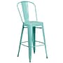 Flash Furniture Commercial Grade 30" High Mint Green Metal Indoor-Outdoor Barstool with Back, 4 Pack (4ET353430MINT)~#|#~sp137090824_sc7