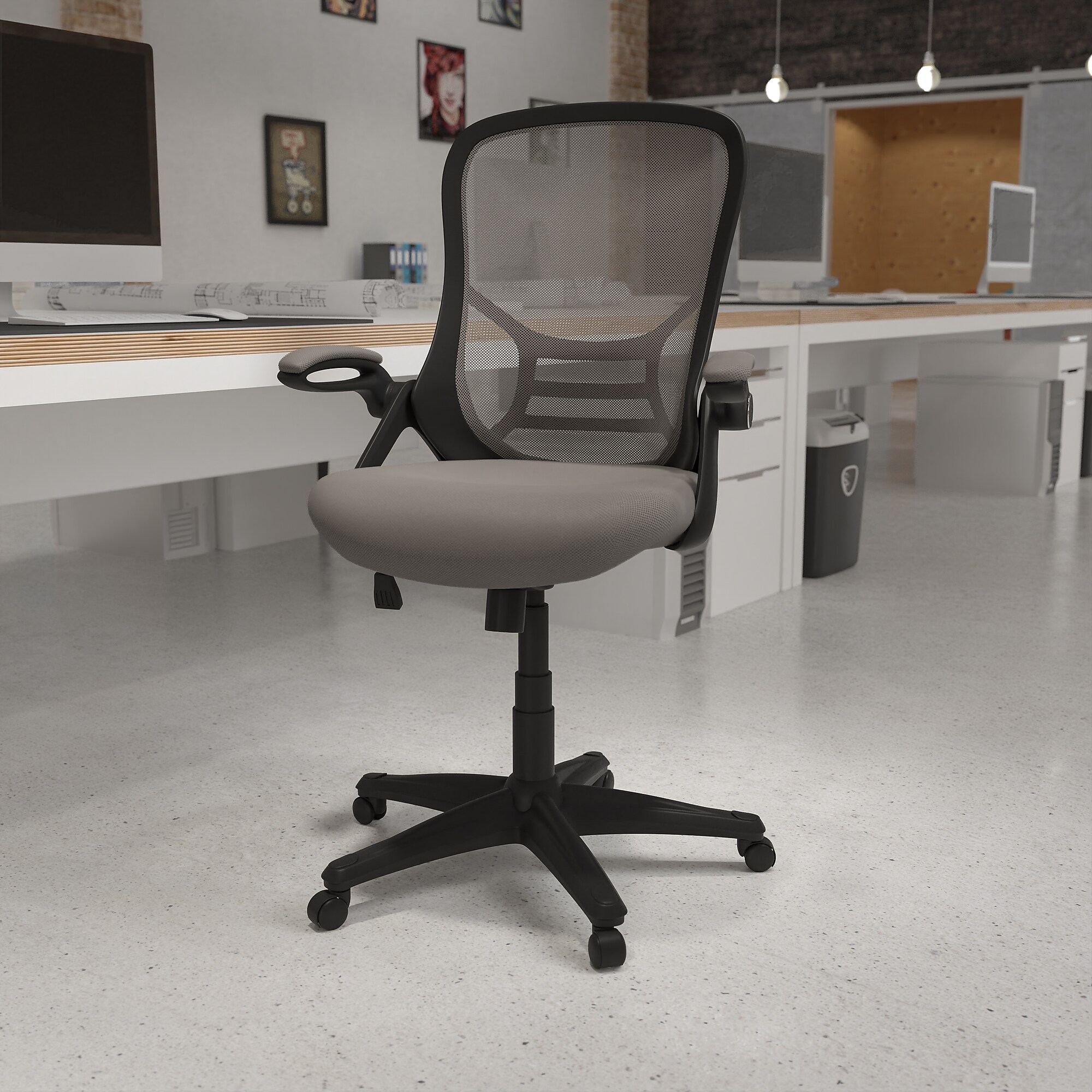 Flash Furniture Porter Ergonomic Mesh Swivel Executive Chair, Light Gray/Black (HL00161BKGY) Sansujyuku sansujyuku.com