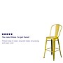Flash Furniture Commercial Grade 30" High Distressed Yellow Metal Indoor-Outdoor Barstool with Back, 4 Pack (4ET353430YL)~#|#~sp137090883_sc7