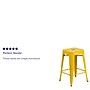 Flash Furniture 24" High Backless Yellow Metal Indoor-Outdoor Counter Height Stool with Square Seat, 4 Pack (4CH3132024YL)~#|#~sp137090907_sc7