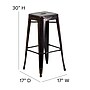 Flash Furniture 30" High Backless Black-Antique Gold Metal Indoor-Outdoor Barstool with Square Seat, 4 Pack (4CH3132030BQ)~#|#~sp137090926_sc7