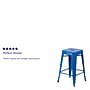 Flash Furniture 24" High Backless Blue Metal Indoor-Outdoor Counter Height Stool with Square Seat, 4 Pack (4CH3132024BL)~#|#~sp137091043_sc7