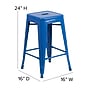 Flash Furniture 24" High Backless Blue Metal Indoor-Outdoor Counter Height Stool with Square Seat, 4 Pack (4CH3132024BL)~#|#~sp137091047_sc7