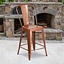 Flash Furniture Commercial Grade 24" High Copper Metal Indoor-Outdoor Counter Height Stool with Back, 4 Pack (4ET353424POC)~#|#~sp137091048_sc7