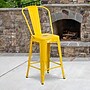Flash Furniture 24" High Yellow Metal Indoor-Outdoor Counter Height Stool with Removable Back, 4 Pack (4CH3132024GBYL)~#|#~sp137091077_sc7