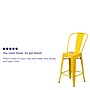 Flash Furniture 24" High Yellow Metal Indoor-Outdoor Counter Height Stool with Removable Back, 4 Pack (4CH3132024GBYL)~#|#~sp137091083_sc7