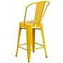 Flash Furniture 24" High Yellow Metal Indoor-Outdoor Counter Height Stool with Removable Back, 4 Pack (4CH3132024GBYL)~#|#~sp137091087_sc7