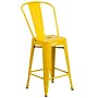 Flash Furniture 24" High Yellow Metal Indoor-Outdoor Counter Height Stool with Removable Back, 4 Pack (4CH3132024GBYL)~#|#~sp137091092_sc7