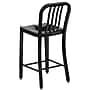 Flash Furniture 24" High Black Metal Indoor-Outdoor Counter Height Stool with Vertical Slat Back, 2 Pack (2CH6120024BK)~#|#~sp137091223_sc7