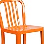 Flash Furniture 24" High Orange Metal Indoor-Outdoor Counter Height Stool with Vertical Slat Back, 2 Pack (2CH6120024OR)~#|#~sp137091483_sc7