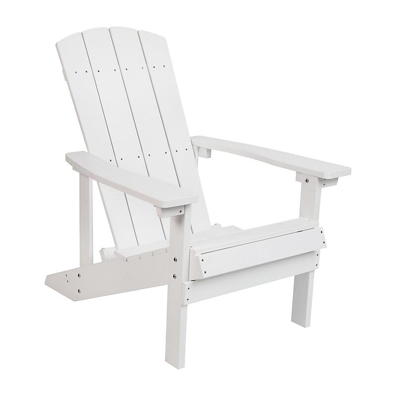 Flash Furniture Charlestown All-Weather Poly Resin Wood Adirondack Chair, White (JJC14501WH) image 1