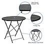 Flash Furniture Oia Commercial Grade Round Indoor-Outdoor Steel Folding Patio Table, 30" Black (CO4BK)~#|#~sp137091524_sc7