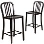 Flash Furniture 24" High Black-Antique Gold Metal Indoor-Outdoor Counter Stool with Vertical Slat Back, 2 Pack (2CH6120024BQ)~#|#~sp137091635_sc7