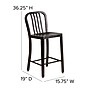 Flash Furniture 24" High Black-Antique Gold Metal Indoor-Outdoor Counter Stool with Vertical Slat Back, 2 Pack (2CH6120024BQ)~#|#~sp137091659_sc7