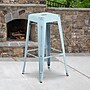 Flash Furniture Commercial Grade 30" High Backless Distressed Green-Blue Metal Indoor-Outdoor Barstool, 4 Pack (4ETBT350330DB)~#|#~sp137091734_sc7